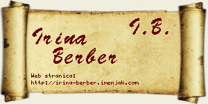Irina Berber vizit kartica